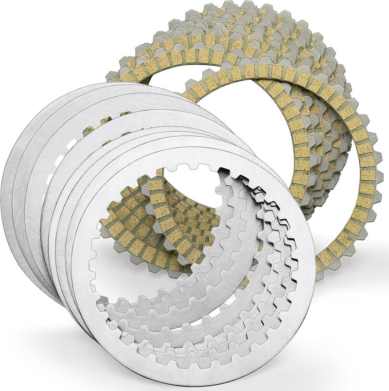 kekykm Extra Plate Sportster Friction Steel Clutch Disc Kit compatible with Harely Davidson Sportster 1991-2017 Big Twin Tourign Dyna Softail 1990-1997 Buell All Models 91-2002 17PCS Big Twin Clutch - Image 1